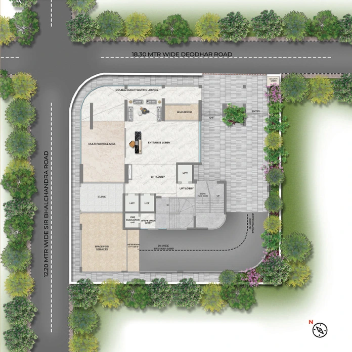 Technical architectural floor plan — ground floor